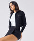 Hem Frayed Black Denim Jacket